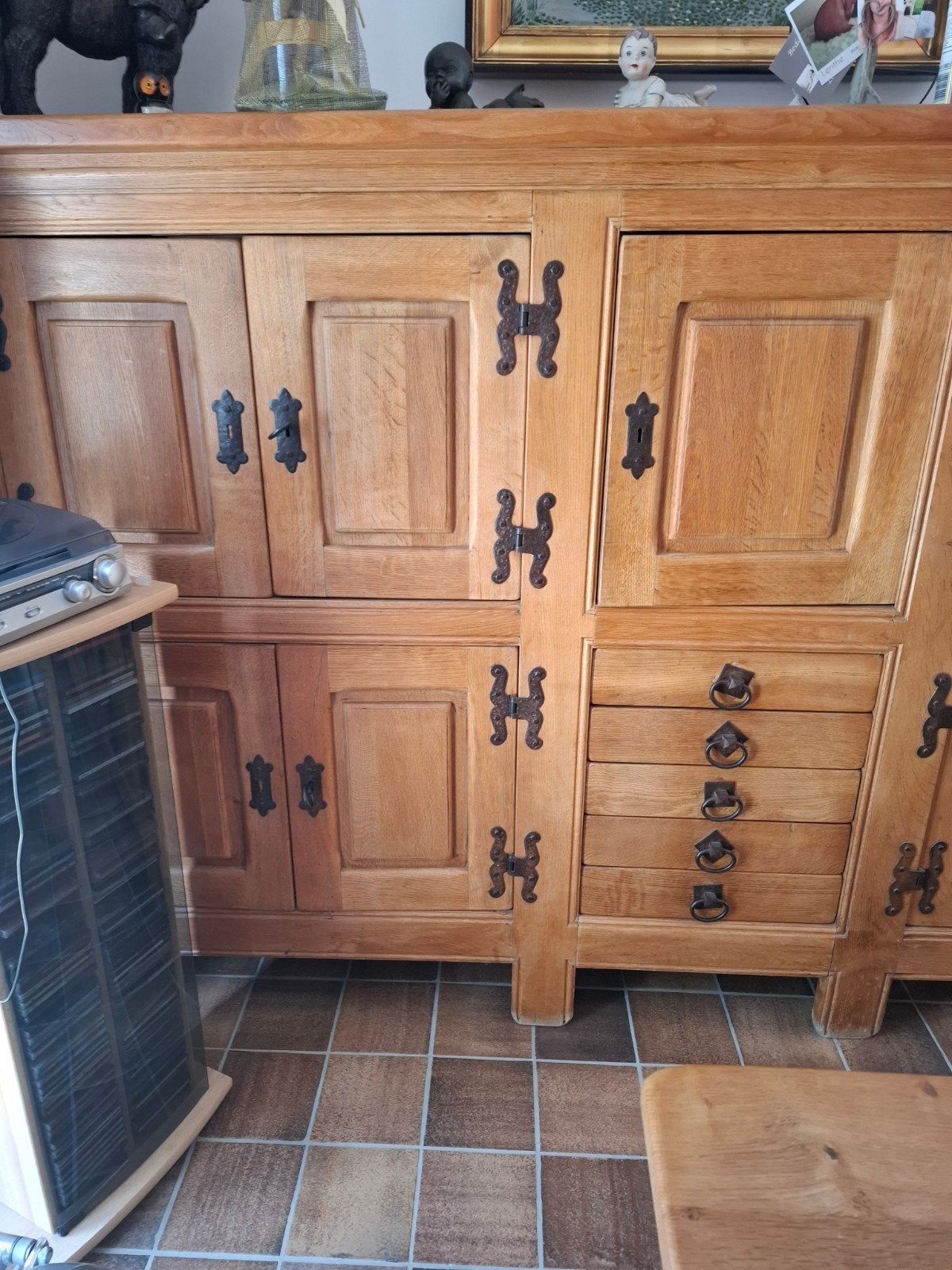 oude vol eiken eetkamer, Ophalen, Gebruikt, Eikenhout