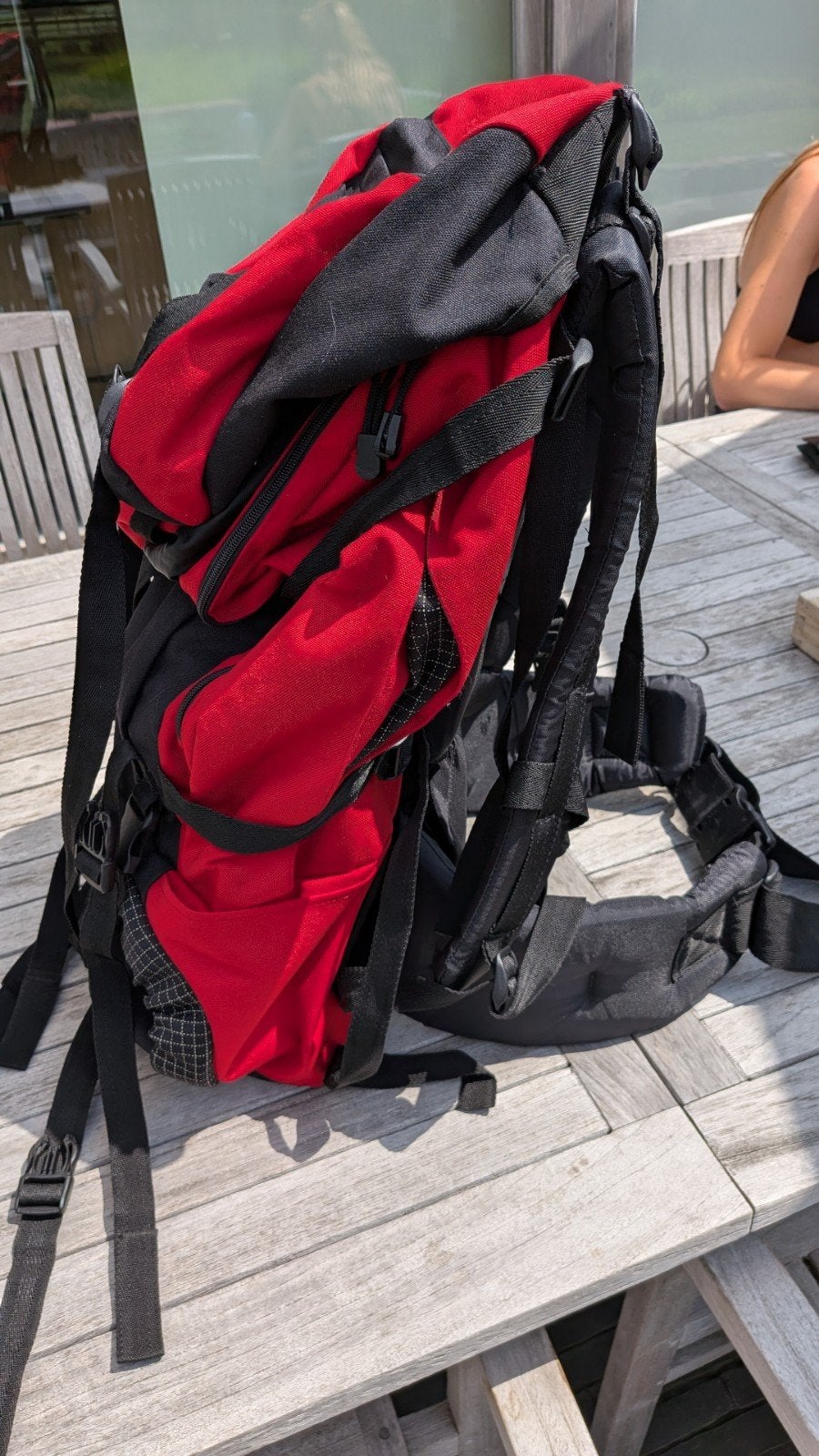 Vintage rugzak 75l., vele opbergvakken, regenhoes, Sport en Fitness, Bergsport en Wandelen, Ophalen of Verzenden, Rugzak
