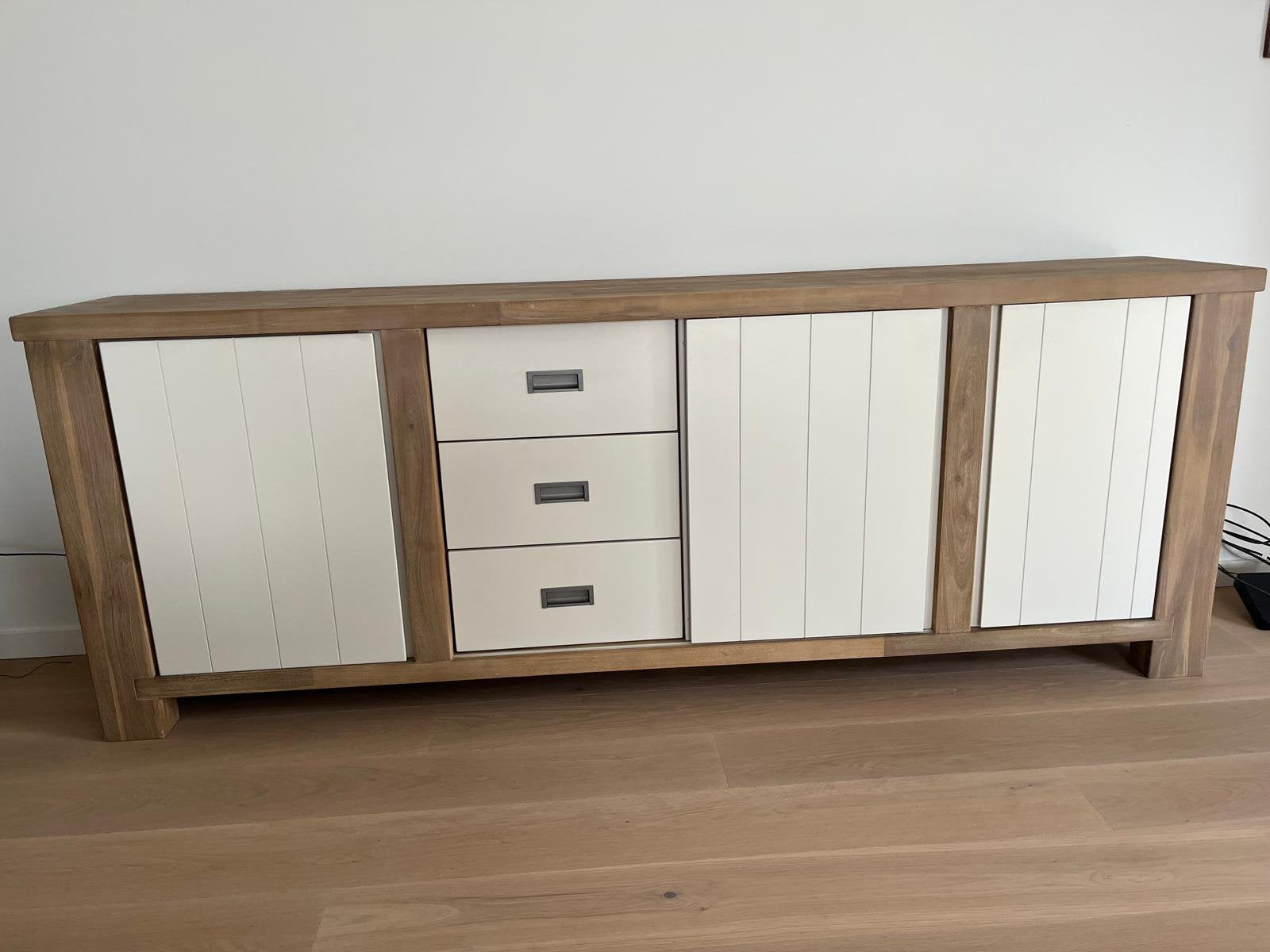Dressoir Henders & Hazel massief acacia hout, 25 à 50 cm, 200 cm ou plus, Comme neuf, Enlèvement
