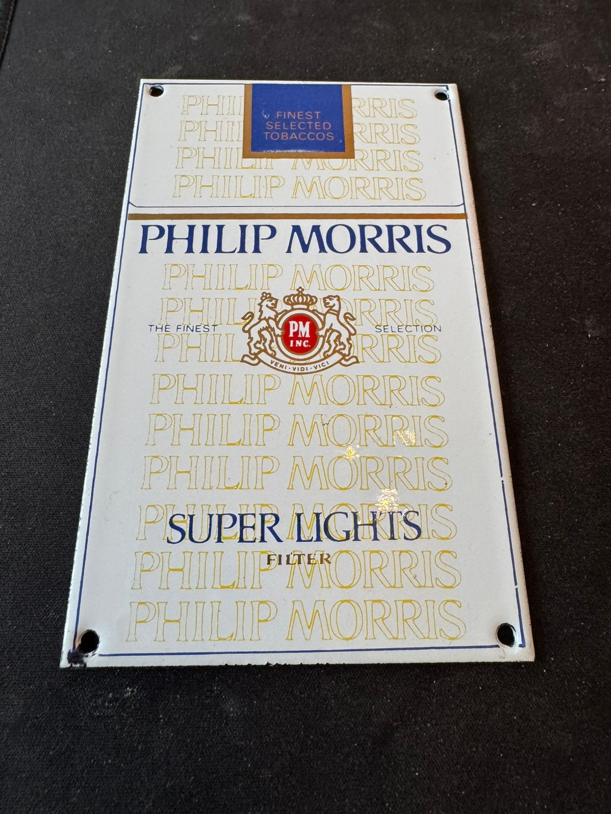 Panneau publicitaire en émail pour cigarettes Philip Morris, Collections, Panneau publicitaire, Enlèvement ou Envoi, ., Utilisé