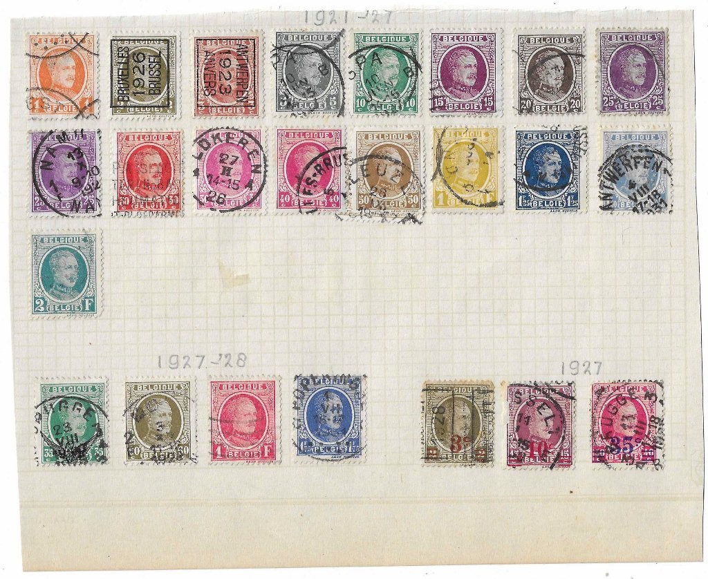 Timbres de Belgique - Albert Ier, Envoi, Oblitéré