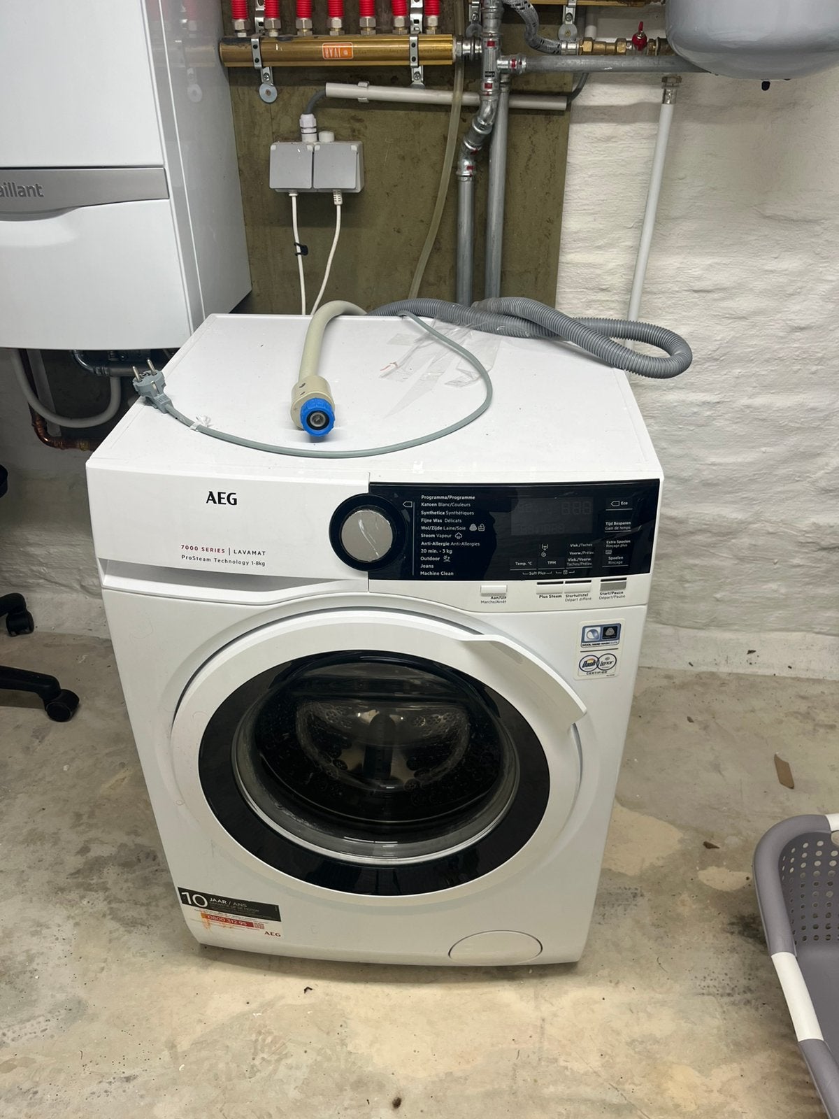 AEG 7000 series wasmachine, 6 à 8 kg, Enlèvement, Utilisé, 1600 tours ou plus