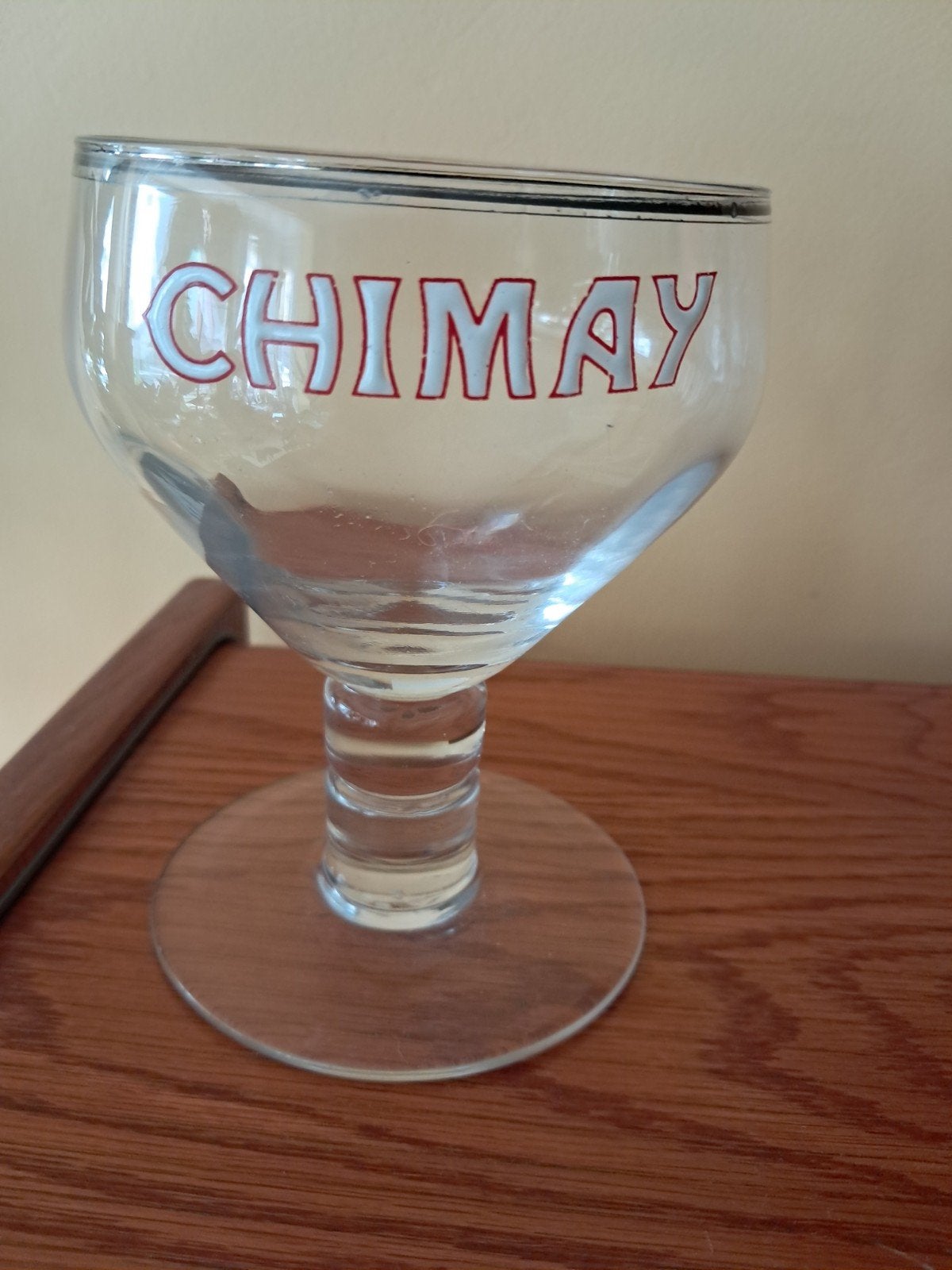 Verre CHIMAY émaillé à 10 facettes, Enlèvement
