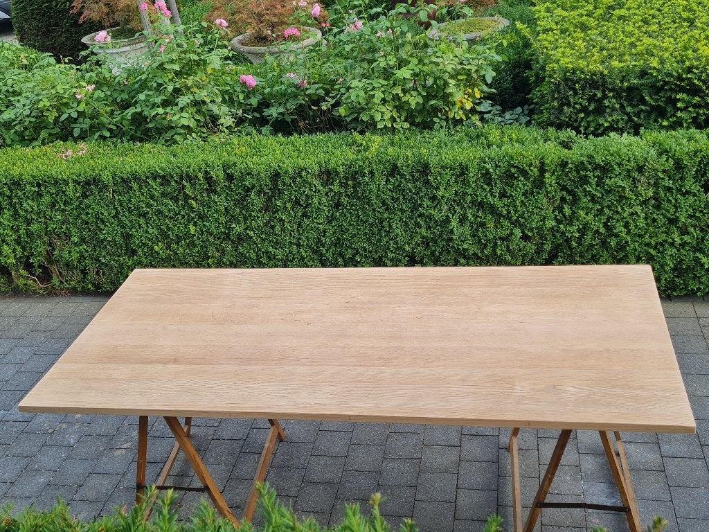 massief eiken tafelblad 195 x 85 x 3 cm, Antiek en Kunst, Ophalen
