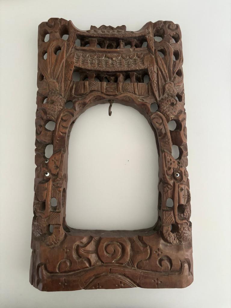 Vintage Chinese Diner Gong (bel) Houtsnijwerk begin 1900, Ophalen of Verzenden