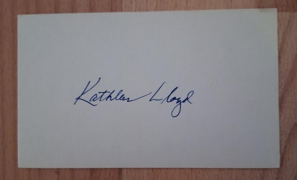 Originele handtekening van Kathleen Lloyd MAGNUM P.I., Verzamelen, Muziek, Artiesten en Beroemdheden, Ophalen of Verzenden, Zo goed als nieuw