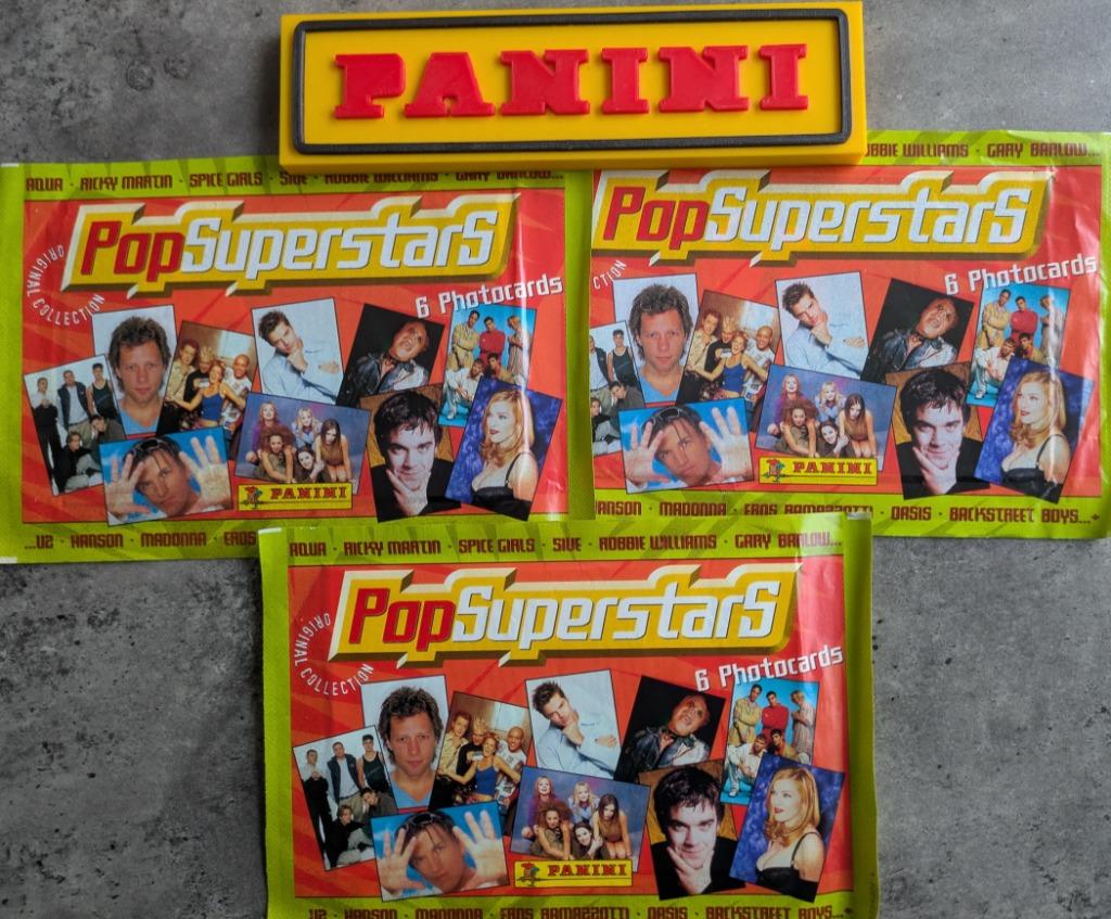 PANINI POP SUPERSTARS 3X SEALED ZAKJES MET 3X6 FOTO KAARTEN, Hobby en Vrije tijd, Stickers en Plaatjes, Nieuw, Verzenden