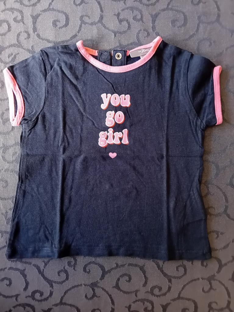 T-shirt 'you go girl' - maat 80, Kinderen en Baby's, Babykleding | Maat 80, Meisje, JBC, Ophalen of Verzenden, Zo goed als nieuw