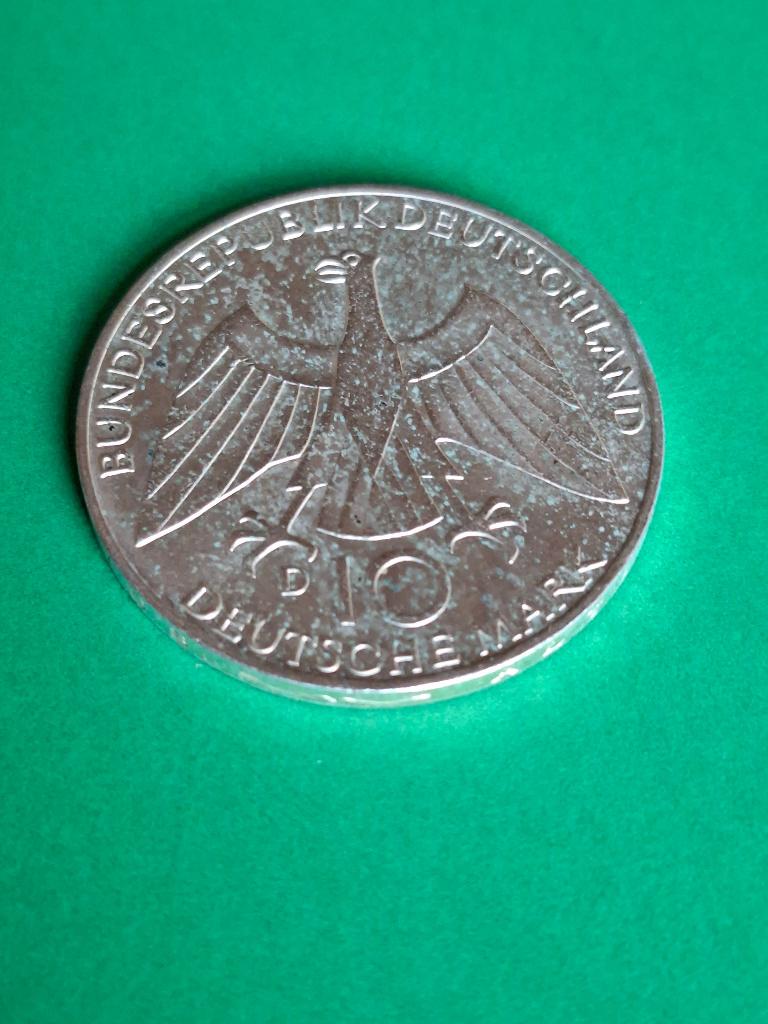 1972 D Duitsland 10 mark zilver München Olympische Ringen, Postzegels en Munten, Verzenden, Duitsland, Losse munt, Zilver