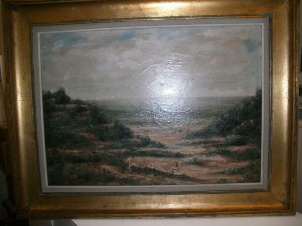 Schilderij baders aan zee ( ? , 1961 ) (S011), Ophalen