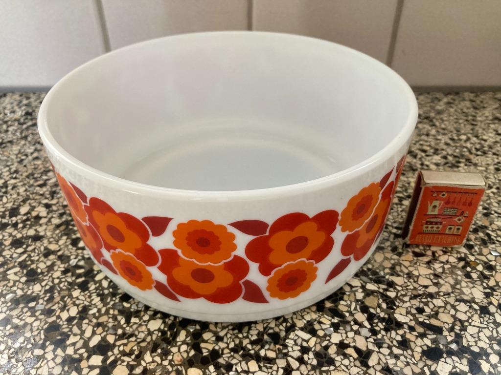 Bol Arcopal France lotus rouge orange années 1970 seventies, Enlèvement ou Envoi