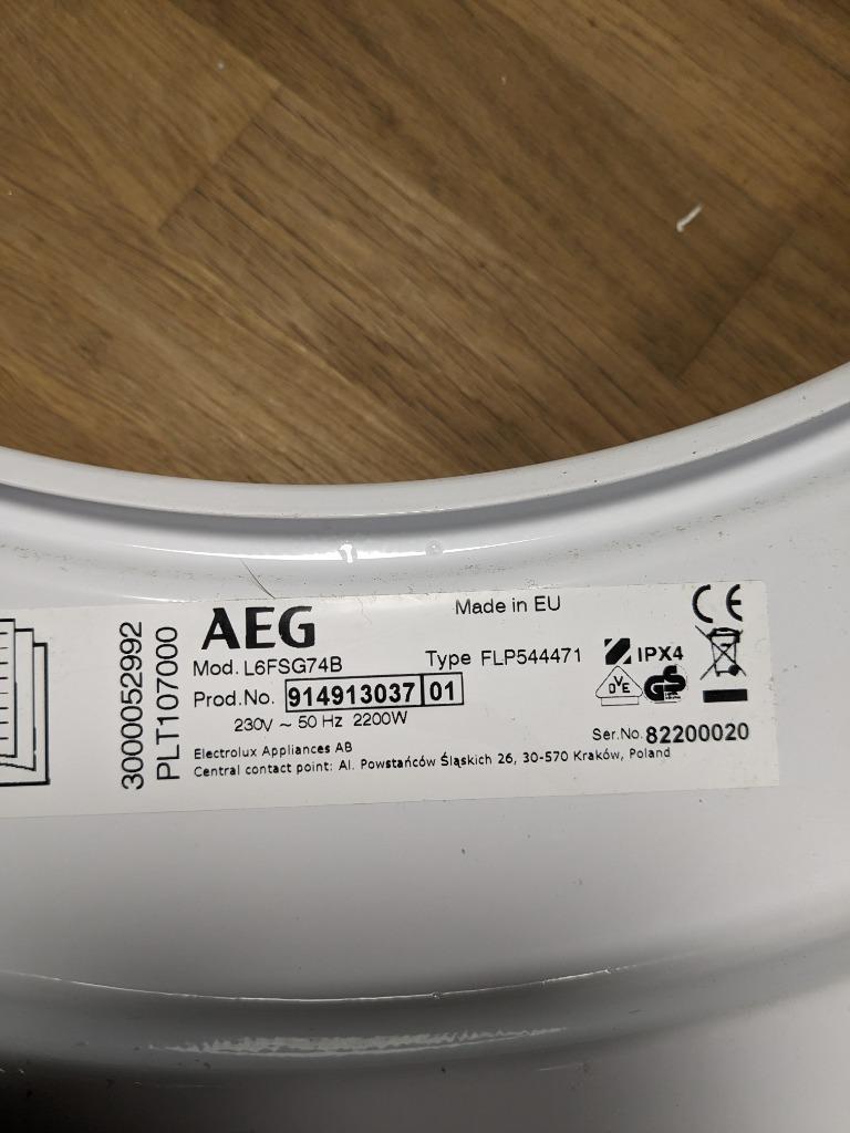 Wasmach. AEG/Electrolux Lavamat mod:L6FSG74B / 91491303701, 1200 à 1600 tours, 6 à 8 kg, 85 à 90 cm, Comme neuf