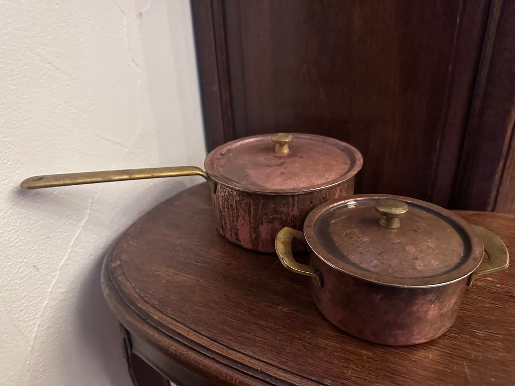 Koperen kookpotten messing Spring, Huis en Inrichting, Ophalen, Gebruikt
