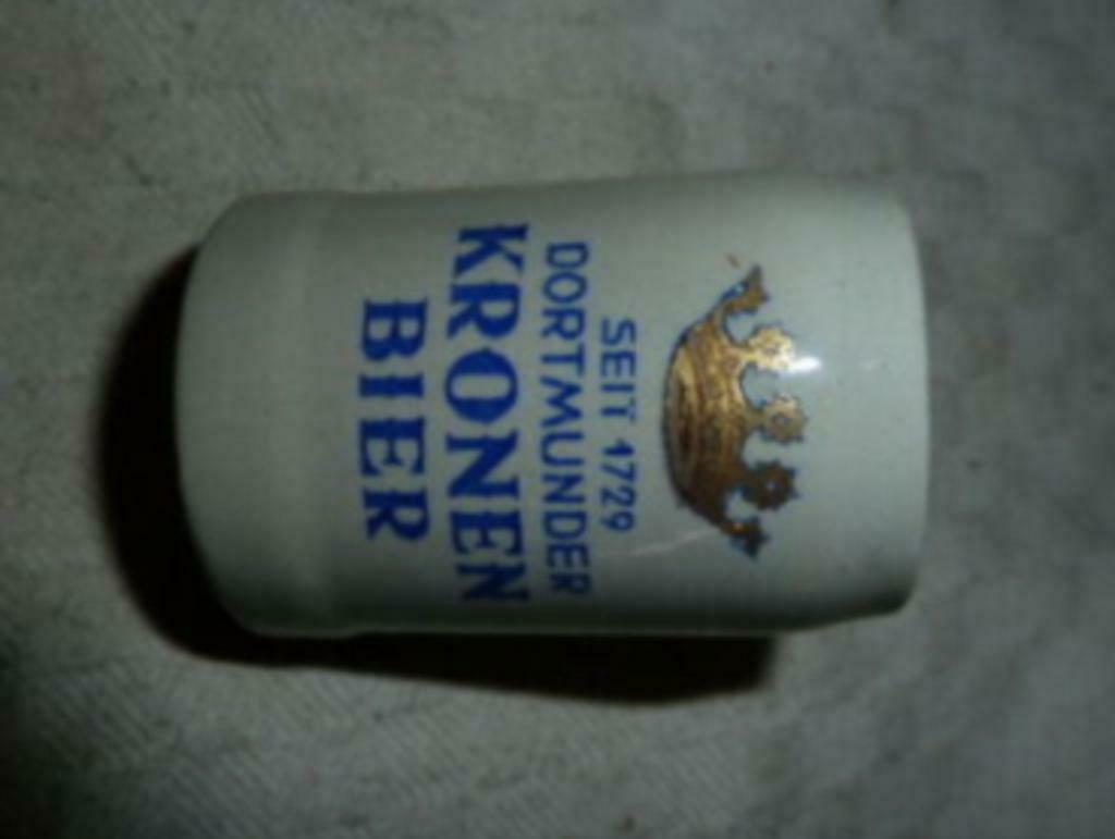 #M bier glas /mini pul Seit 1729 DORTMUNDER KRONEN BIER 1/50, Verzamelen, Glas en Drinkglazen, Gebruikt, Bierglas, Ophalen of Verzenden