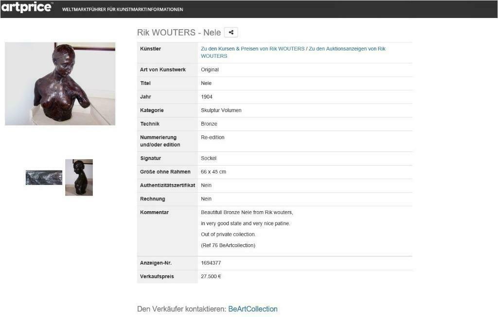 brons ref 076 rik wouters a 27500 €, Ophalen