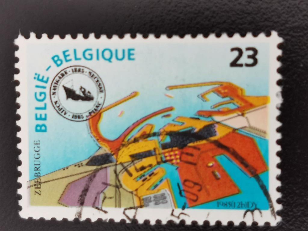 Belgie 1985 - scheepvaart, haven van Zeebrugge, Ophalen of Verzenden, Gestempeld, Scheepvaart