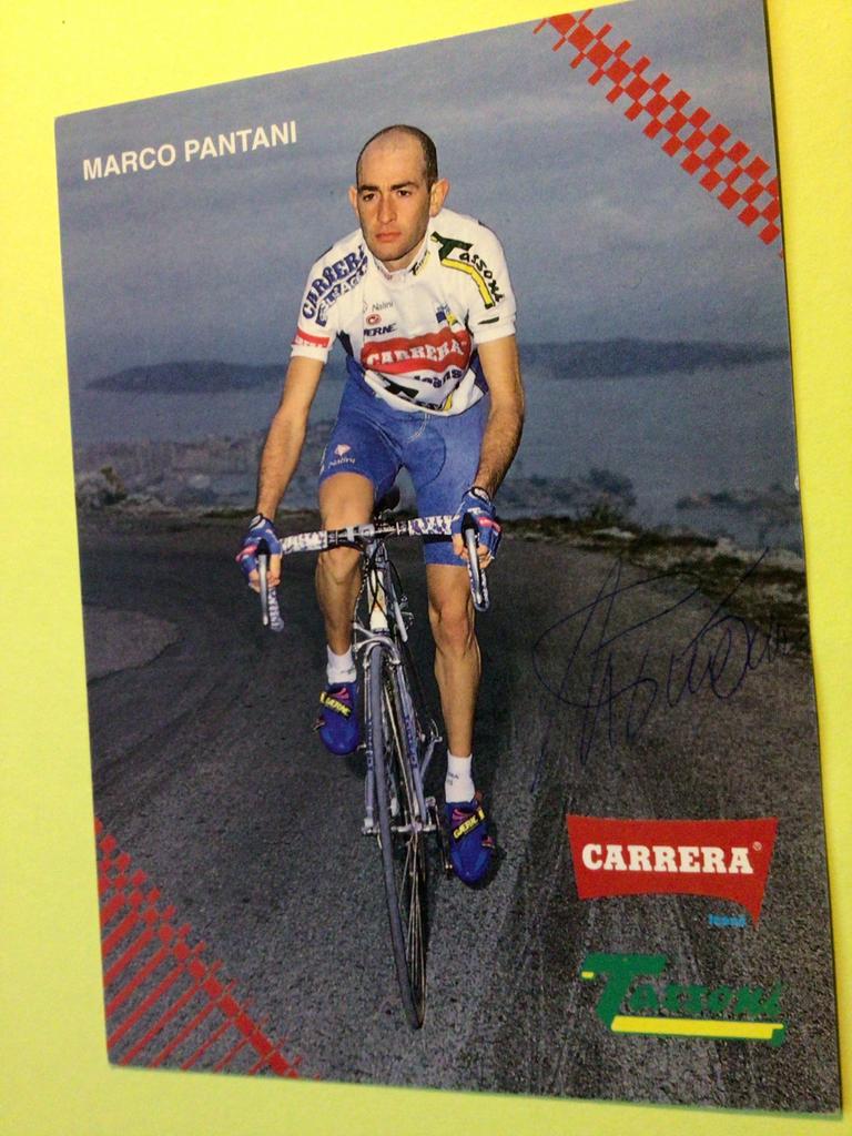 wielerkaart 1993  team carrera marco pantani signe, Verzenden, Zo goed als nieuw