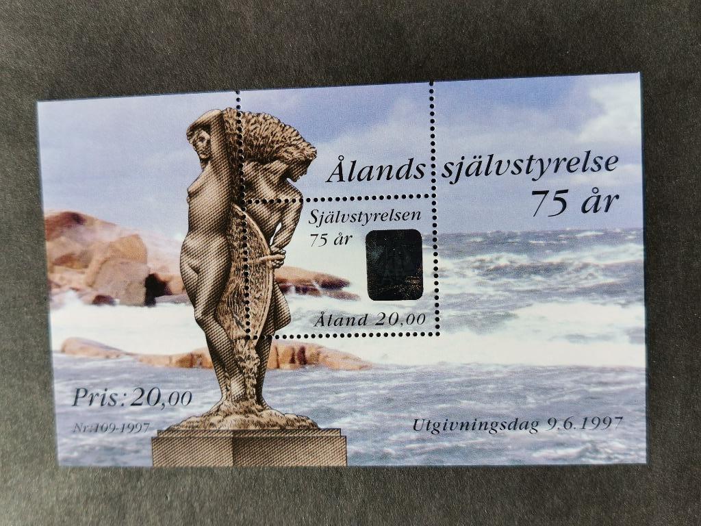 Aland 1997 - feuille de 75 ans d'autonomie + hologramme **, Enlèvement ou Envoi, Finlande, Non oblitéré