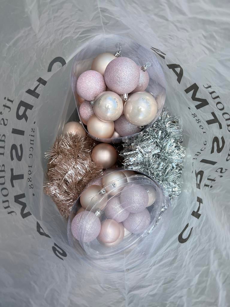 Kerstgerief roze, Ophalen of Verzenden, Zo goed als nieuw