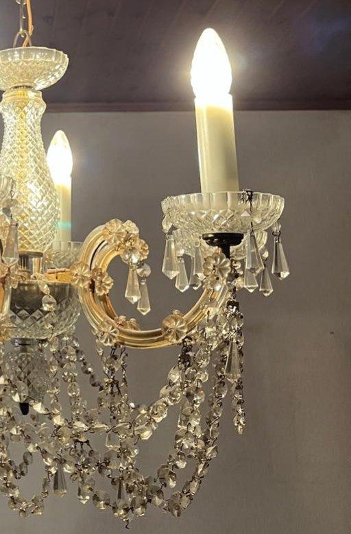 vintage hanglamp  luster kristal glas style marie therese, Ophalen