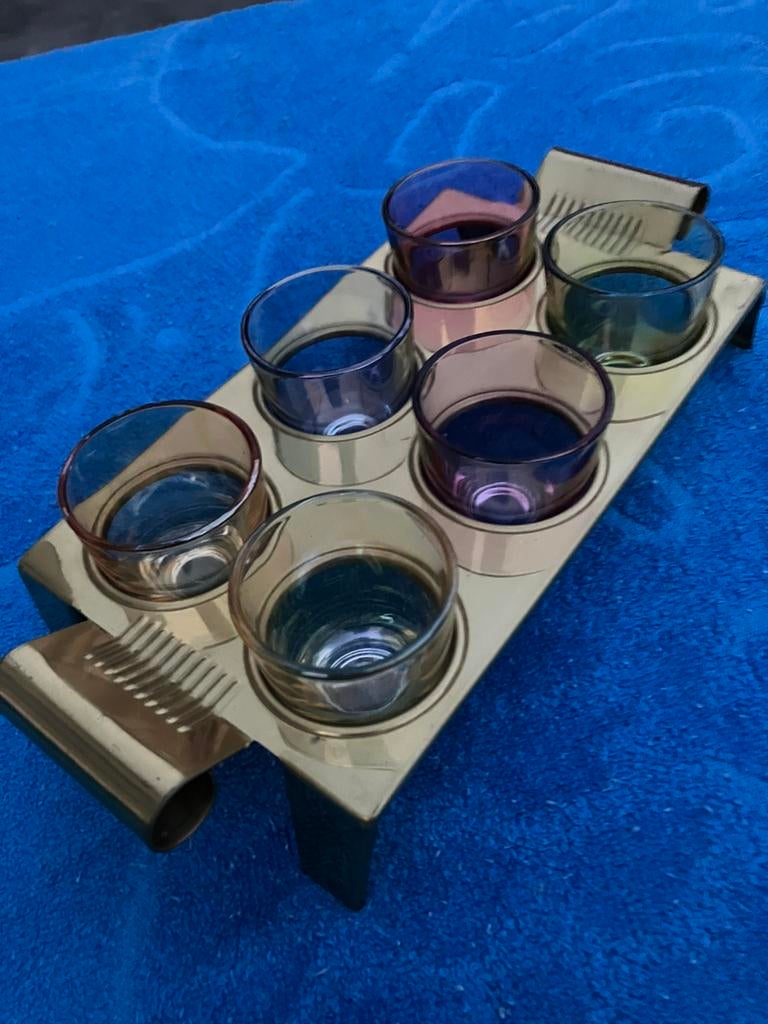 Set de 6 verres Liqueur Drink Drop vintage année 1960, Collections, Verres & Petits Verres, Enlèvement ou Envoi, Comme neuf, Verres et Verres à shot