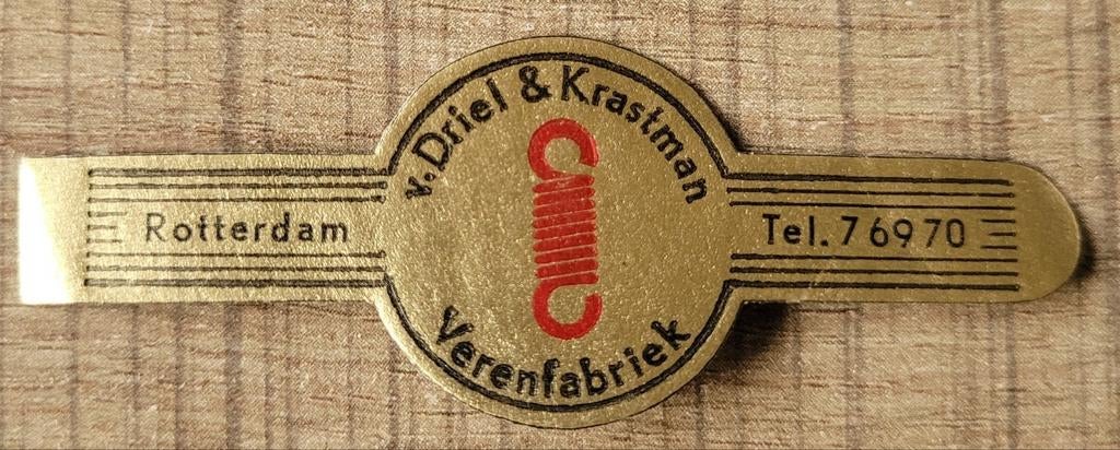Oud sigarenbandje: Verenfabriek Rotterdam, Verzamelen, Ophalen of Verzenden, Gebruikt, Sigarenbandjes