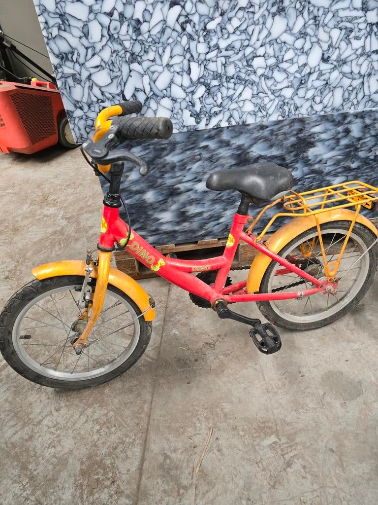 Kinderfiets fiets dino rood oranje, Ophalen of Verzenden, Gebruikt