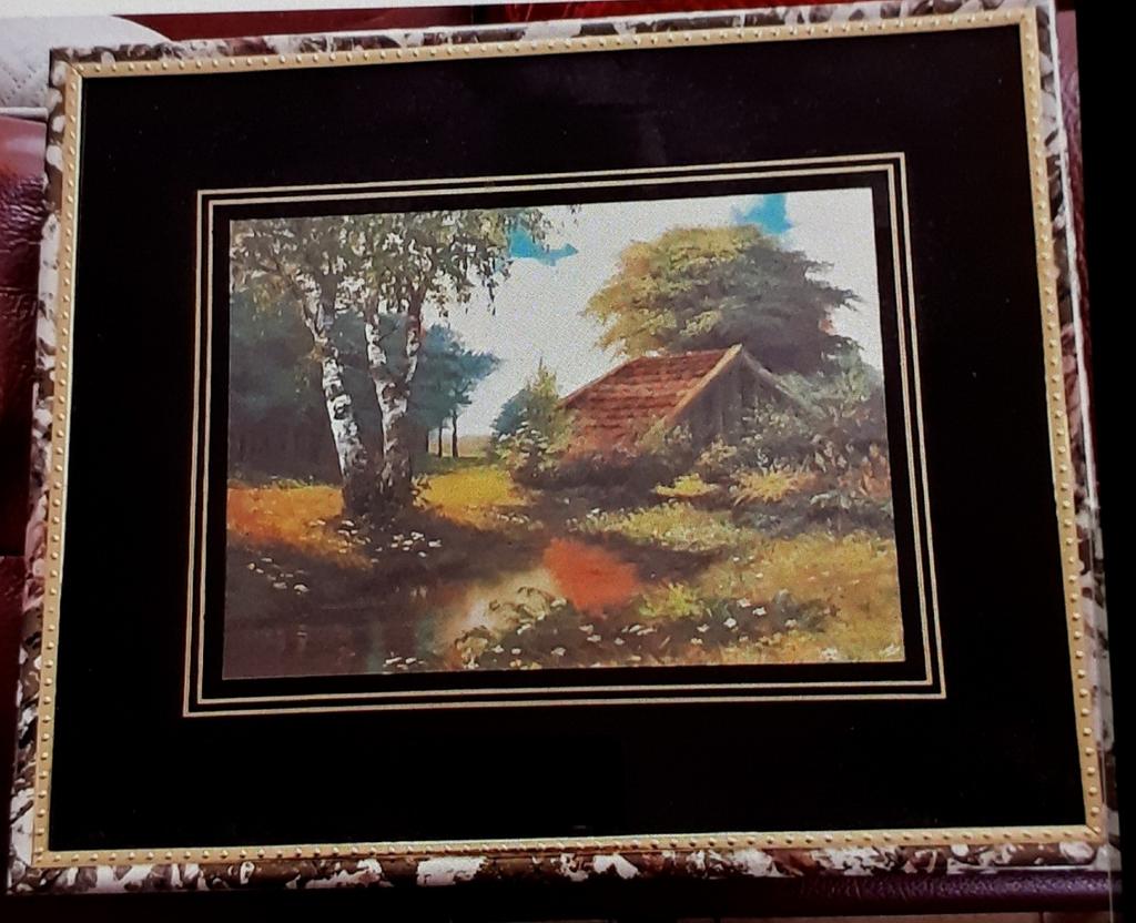Cadre neuf rivière et maison 31 sur 26cm, Enlèvement ou Envoi