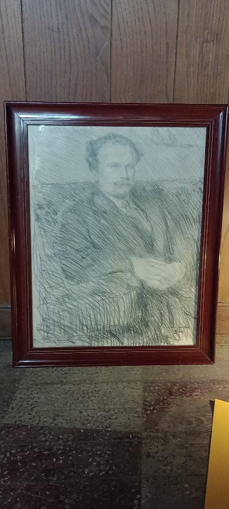 Dessin original signé François PYCKE, 1913, 53x65, n654, Enlèvement