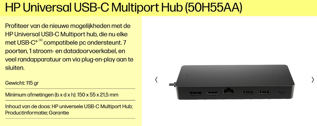 NIEUW - HP Universal USB-C Multiport Hub (20 stuks), Hp, HP, HP, Nieuw