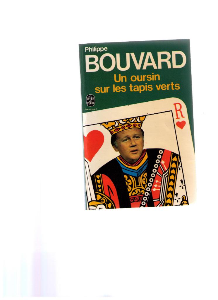 Un oursin sur les tapis verts, Philippe Bouvard - 1975, Envoi, Utilisé, Philippe Bouvard