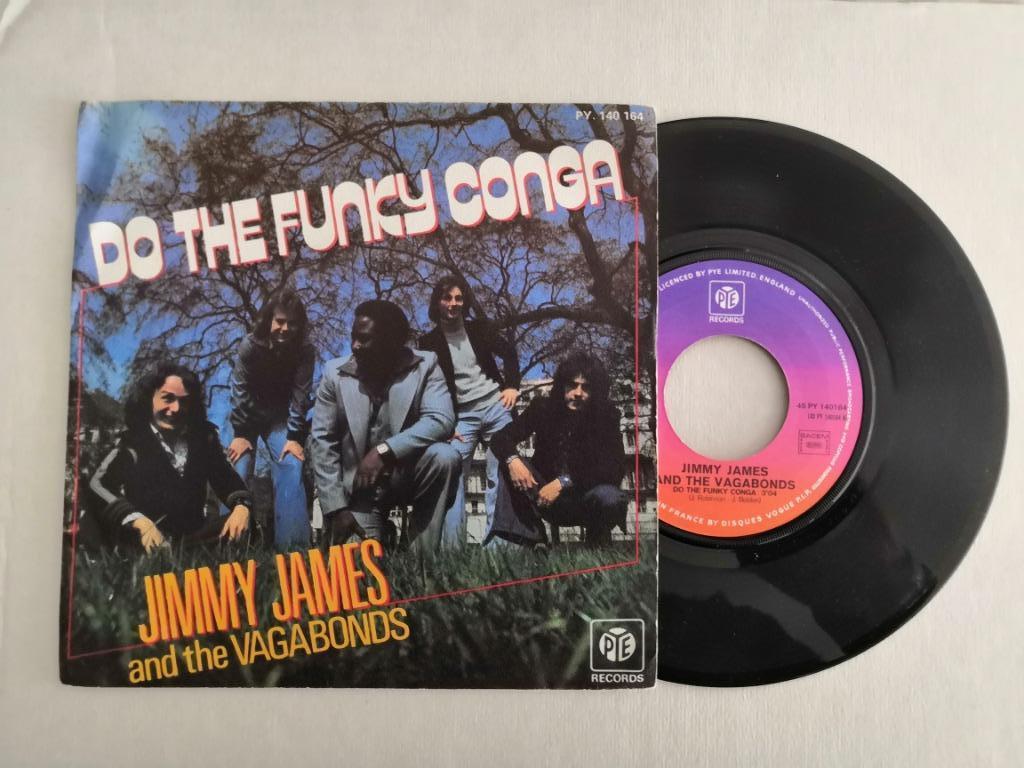 JIMMY JAMES & THE VAGABONDS - Do the funky conga (45t), 7 inch, Single, Ophalen of Verzenden, Zo goed als nieuw
