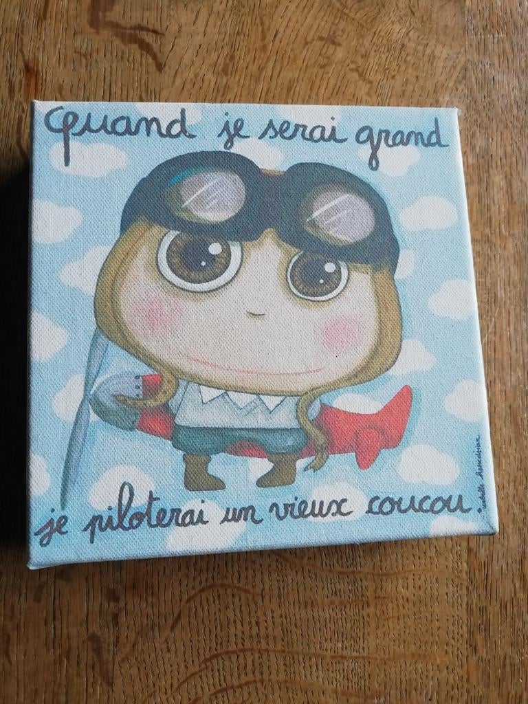 Cadre "Quand je serai grand, je piloterai un vieux coucou ", Enfants & Bébés, Chambre d'enfant | Aménagement & Décoration, Comme neuf