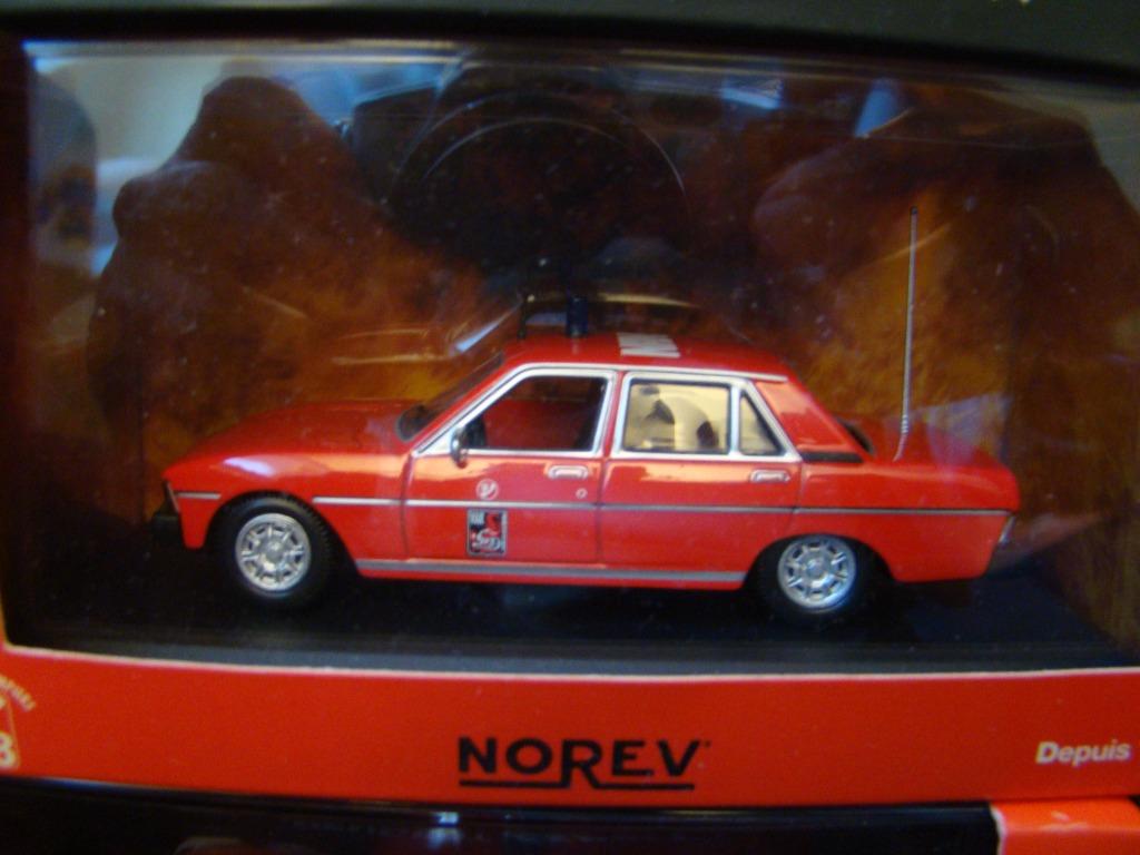 Peugeot 604 Franse brandweer - 1/43 Norev, Ophalen of Verzenden, Zo goed als nieuw, Auto, Norev