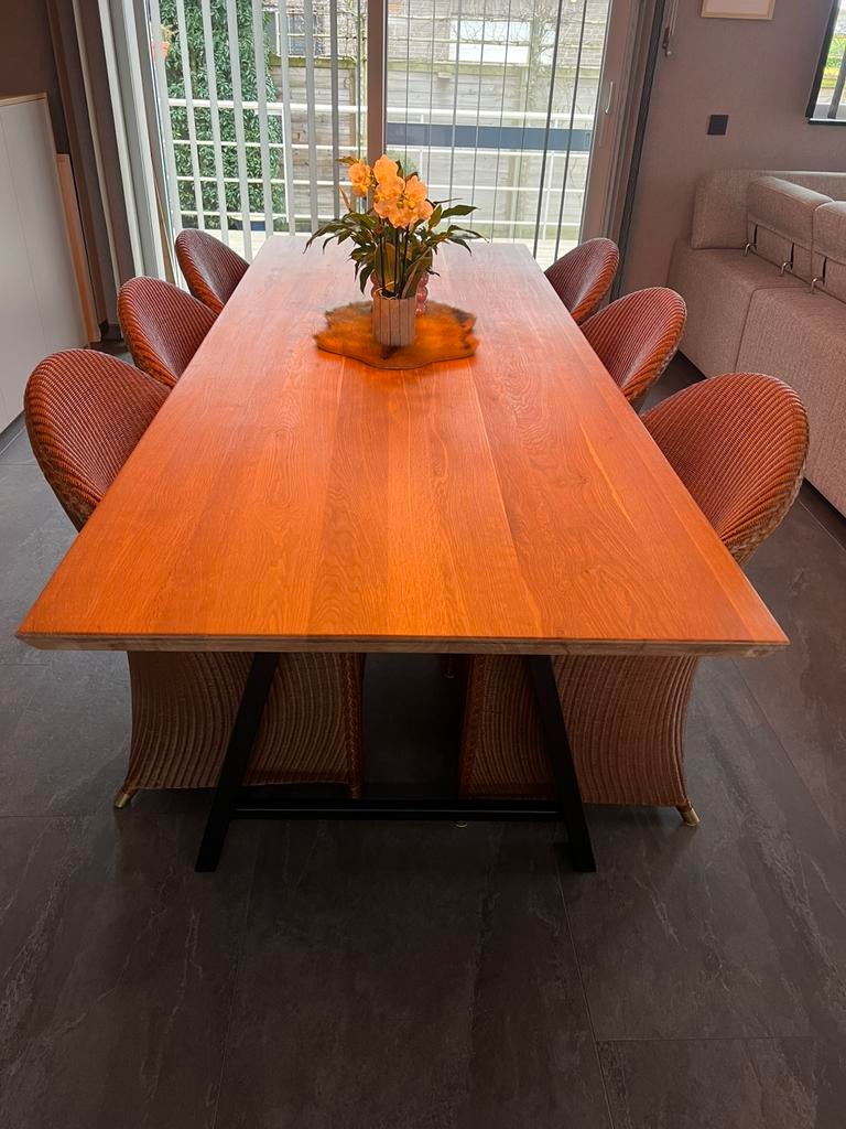 6 Mooie bruine rotan stoelen Lloyd Loom,in goede staat, Huis en Inrichting, Ophalen, Gebruikt