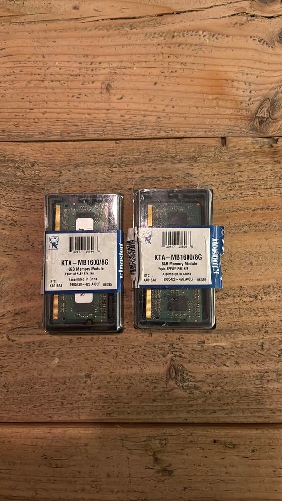 Kingston Technology System Specific Memory 2*8gb, Computers en Software, RAM geheugen, Ophalen, DDR3, Laptop, 16 GB