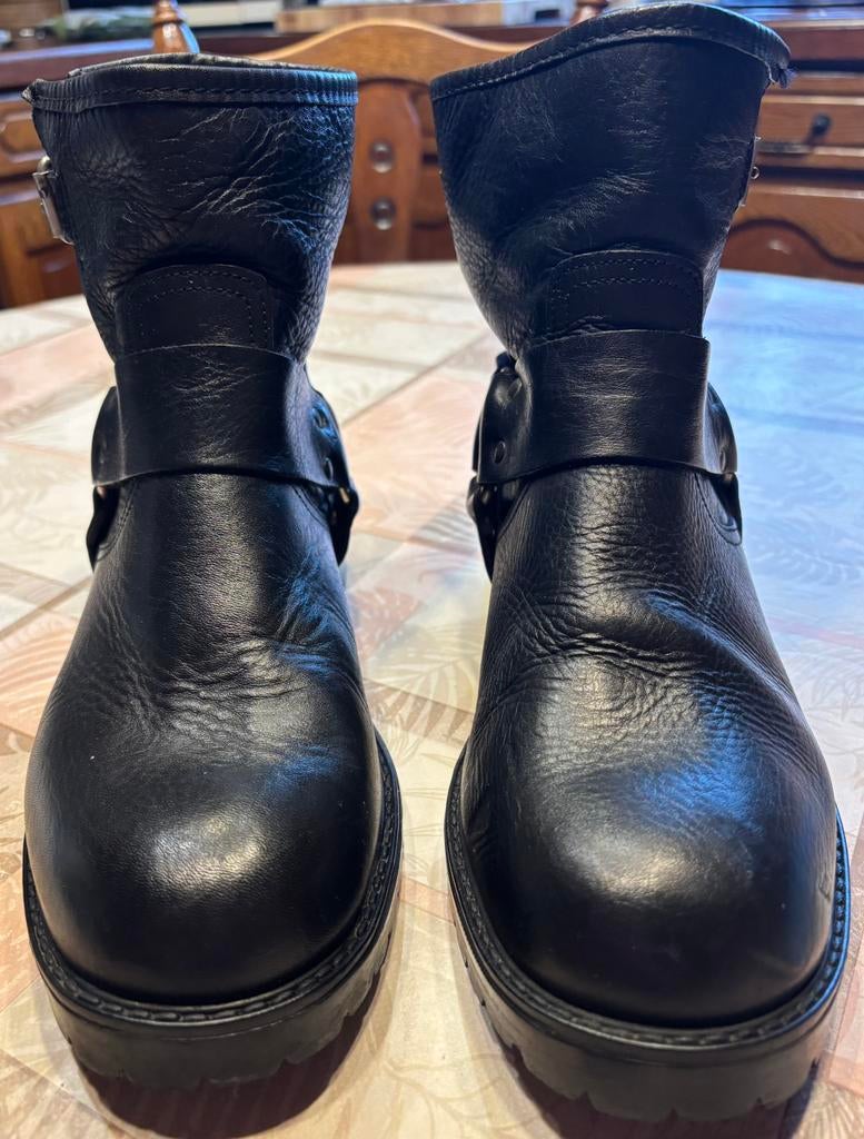 Stevige lederen (moto) laarzen 40, Enlèvement ou Envoi, Boots et Botinnes, Porté, Noir