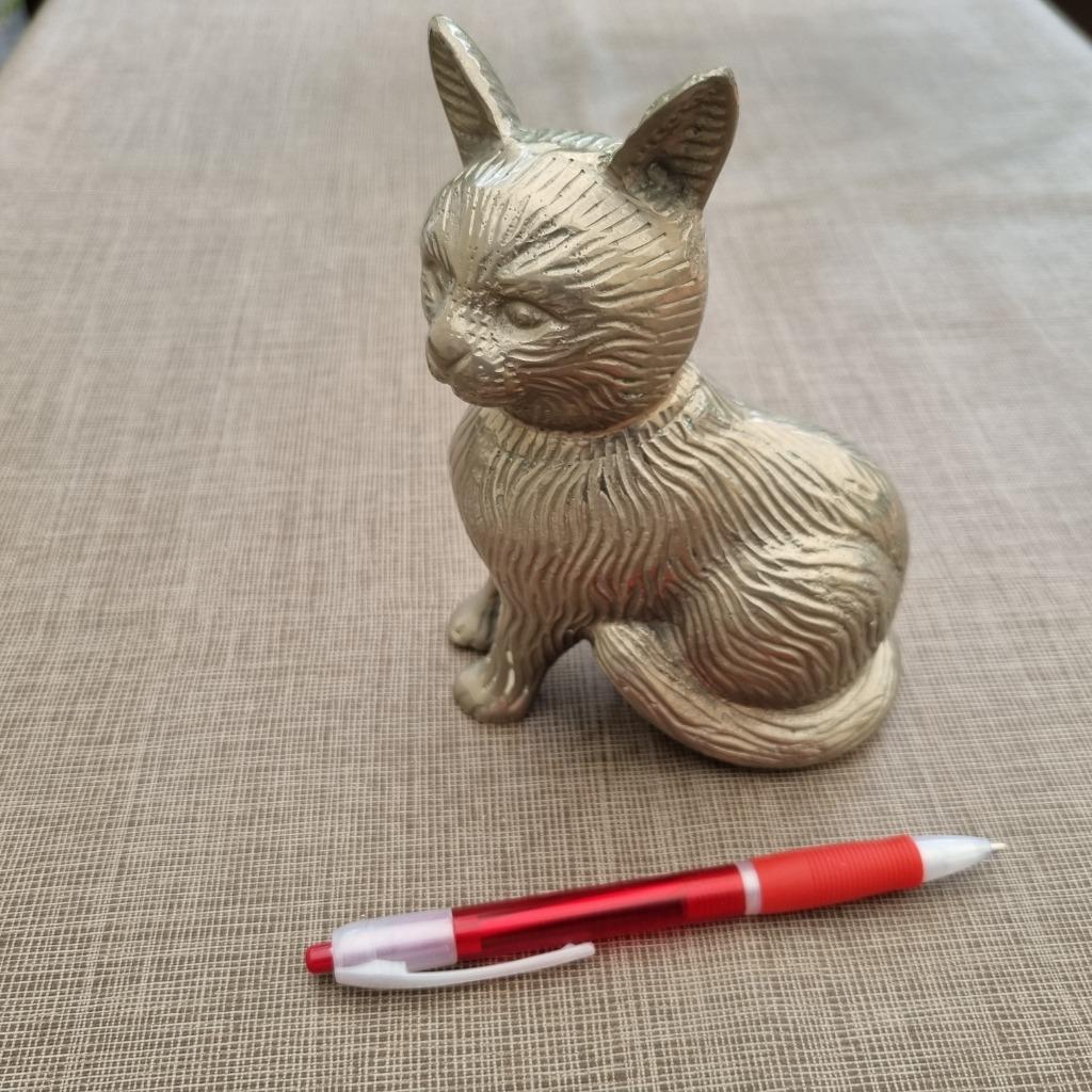 Wit metalen (tin?) kat, Antiek en Kunst, Curiosa en Brocante, Ophalen of Verzenden