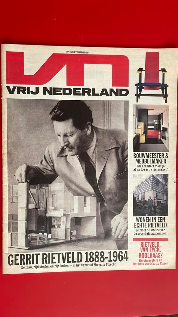 Gerrit Rietveld 1888-1964 overdruk Vrij Nederland, Enlèvement ou Envoi, Utilisé