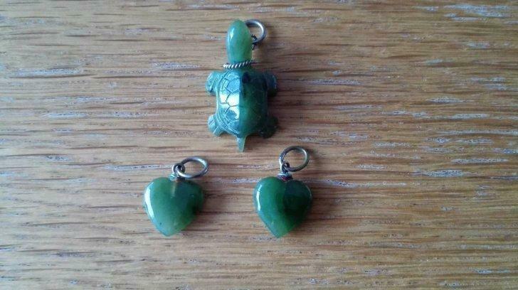 hangertjes  in malachiet, Handtassen en Accessoires, Edelstenen, Ophalen of Verzenden, Gebruikt
