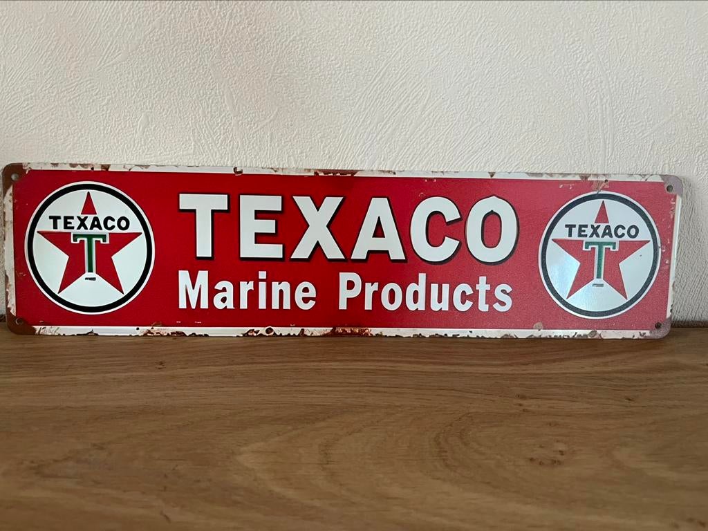 Metalen plaat van Texaco, Verzamelen, Merken en Reclamevoorwerpen, Ophalen of Verzenden, Zo goed als nieuw