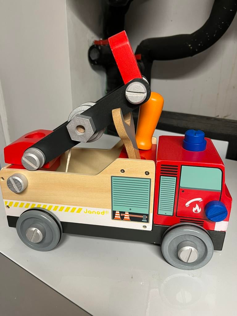 Houten brandweerwagen Janod, Ophalen of Verzenden, Gebruikt