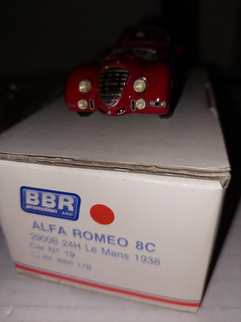 BBR Alpha Romeo 8C Le Mans 1938, Ophalen of Verzenden, Zo goed als nieuw, Auto, Overige merken