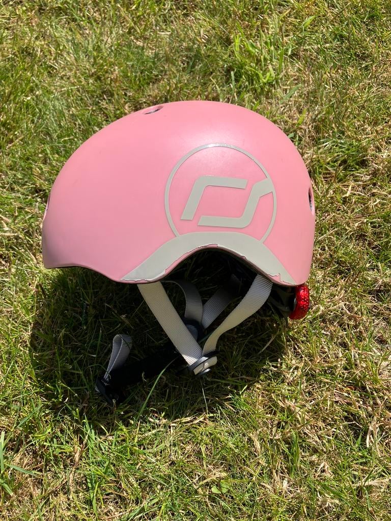 Fietshelm Scoot and Ride roze 45-51cm, Ophalen, Zo goed als nieuw