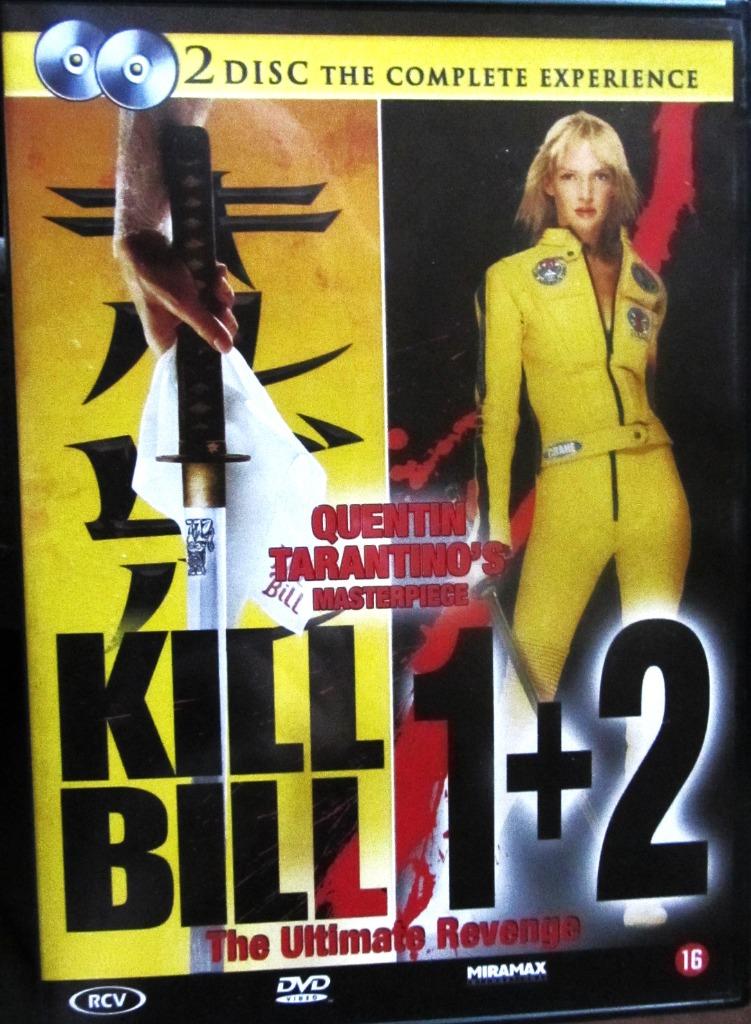 DVD ACTIE-KILL BILL (1 + 2) - (2 SCHIJFJES), Alle leeftijden, Ophalen of Verzenden, Zo goed als nieuw, Actiethriller