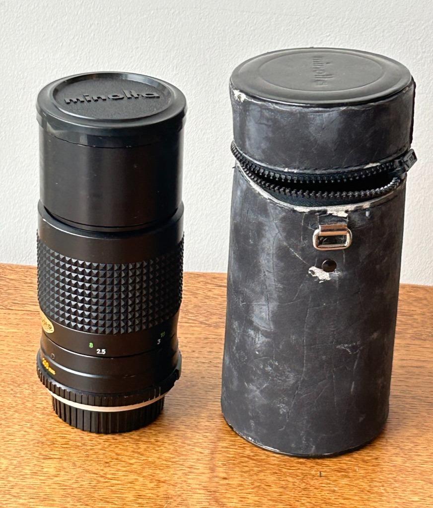 Minolta 200mm telelens met case, Audio, Tv en Foto, Foto | Lenzen en Objectieven, Ophalen of Verzenden, Gebruikt, Telelens
