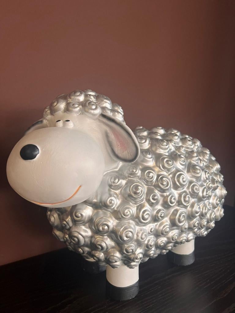 4 keramieken beelden van schapen voor buiten en binnen, Tuin en Terras, Tuinbeelden, Ophalen