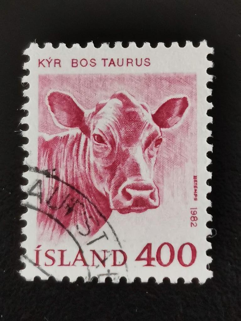 Ijsland 1982 - geodomesticeerde dieren - koe, rund, Ophalen of Verzenden, IJsland, Gestempeld