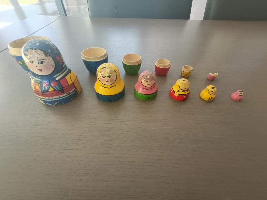 Retro 6-delige set baboesjka-poppetjes, Verzamelen, Poppetjes en Figuurtjes, Ophalen of Verzenden, Gebruikt