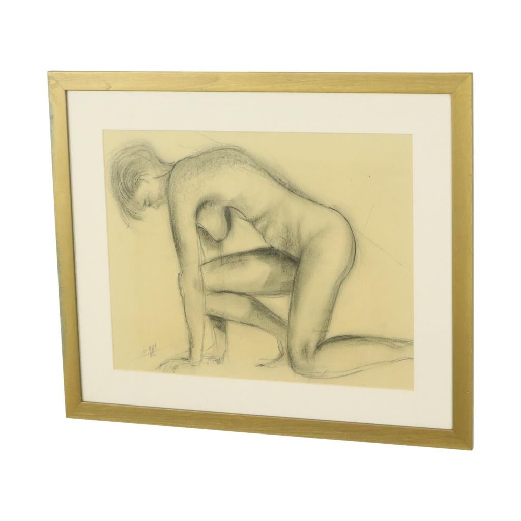 Houtskool Tekening Vrouw Naakt Studie Kunst Ingelijst, Ophalen of Verzenden